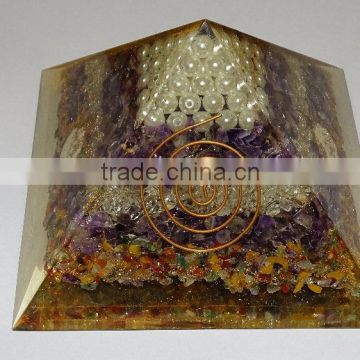 Chakra Layer Orgonite Pyramids