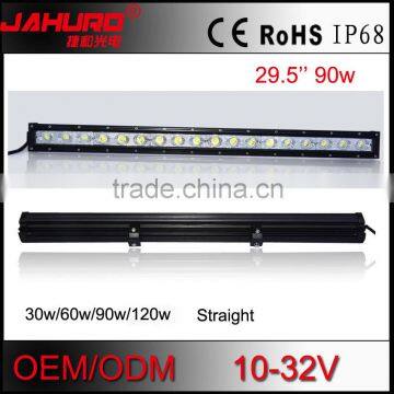 30" led spot light bar 90w Flood/Spot/Combo 12V 24V Offroad marine Single Row Straight LED Light Bar 30 inch