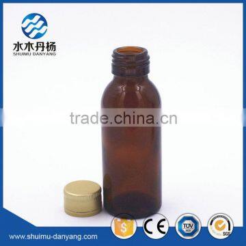 100ml amber cylinder glass pharmaceutical bottle for liquid medicine