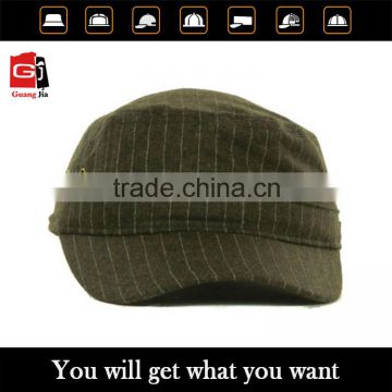 brown and check blank custom fashion military cap