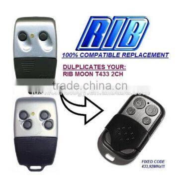 For RIB MOON T433 2CH, RIB MOON T433 4CH universal remote control replacement 433,92MHZ FIXED CODE