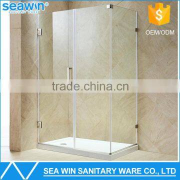 2016 Free standing Clear 6-10mm Tempered Glass Bathroom Frameless 2 Sided Hinged Glass Shower Enclosure Simple Shower Room Cabin                        
                                                Quality Choice
                                       