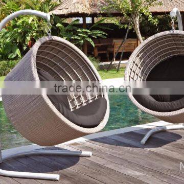 PE rattan Round Swing Chair - poly rattan hanging chair - Wicker Swing Chair