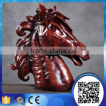 Wholesale home animal decoration craft statues red resin horse head sculpture