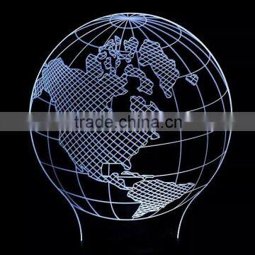 3D Optical Illusion Earth Night Lamp Night Light 10 Colorful LEDs Ultra-thin Acrylic Light Panel AA Battery or DC 5V photo-6