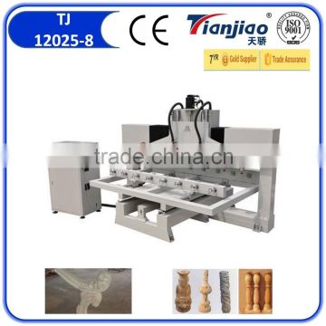 cnc router 4 axis 8 cylinder head for wood furniture 8 rotary axis cnc machine