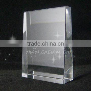 Optical Clear Crystal Slant Block Blank Souvenir Awards