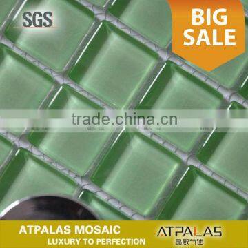 25x25mm fresh green glass mosaic tiles for swimming pool tiles