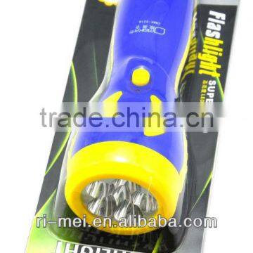 promotional popular blue and yellow OMK3216 rechargeable LED flashlight