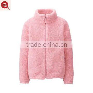 2016 fashion high quality girl's cardigan fleece clothes exporter, polartec fleece jacket for kids customized