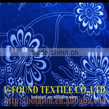 Royal Blue Polyester and Spandex Velvet with 3D Emboss for India Women Dress