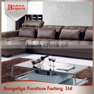 Italian style sofa set living room furniture modern hotel used leather sofa