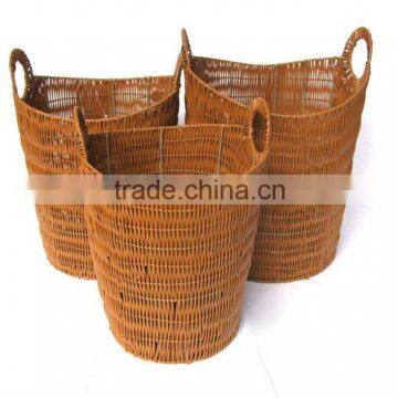 Plastic Rattan Woven Laundry Basket