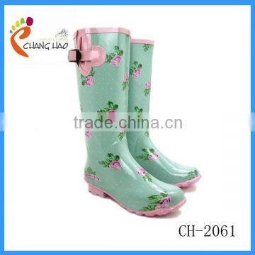 (CH-2061) high heel shoes women UK style rain boots