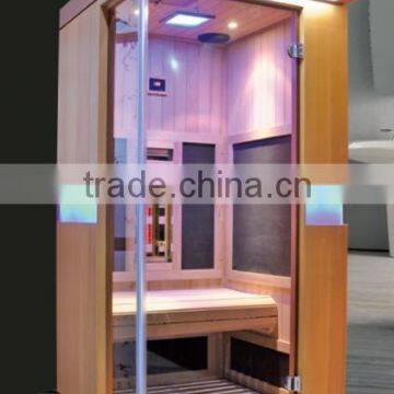 1Person Carbon Combine Red Glass Infrared Sauna Room for Healthcare and Therapy (CE/RoHS)