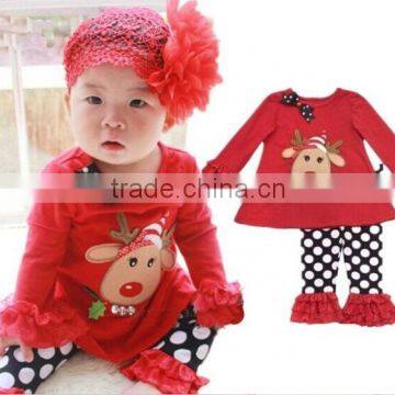 on sale girls clothing set 2 gift Santa 2015 wholesale girls christmas outfits