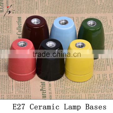 E27 CE Ceramic Lamp Holder Colorful Porcelain Screw Bulb Socket Vintage Light Bases