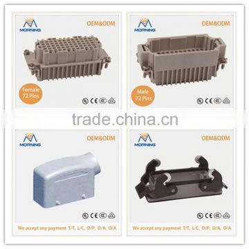 HDC HDD-072, A Whole Set Industrial Crimp Terminal Copper Alloy Side Entry 72 Pins Current 10A Voltage 250V Harting Connector