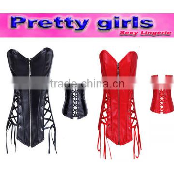 women adult casual sexy front zipper corset tops m1991