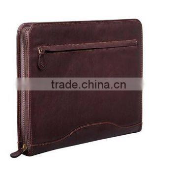 Boshiho Dark Brown Crazy Horse Cowhide Leather Portfolio Folder photo-5