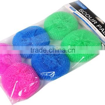 plastic mesh scourer ball,kitchen cleaning plastic pot scrubber