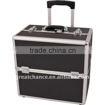 PROFESSIONAL Aluminum ROLLING Cosmetic MAKEUP CASE