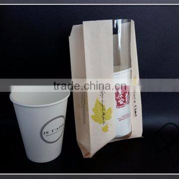 FDA Food Grade Kraft Greaseproof Paper Bag With Window photo-2