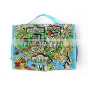 2015 Cheap PVC Full Printing Hanging Foldable Travel Toiletry Bag