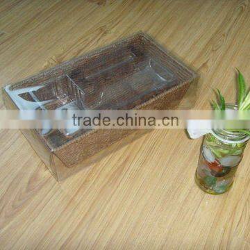 clear PET folding box with blister insert tray for packaging cosmetic gift set