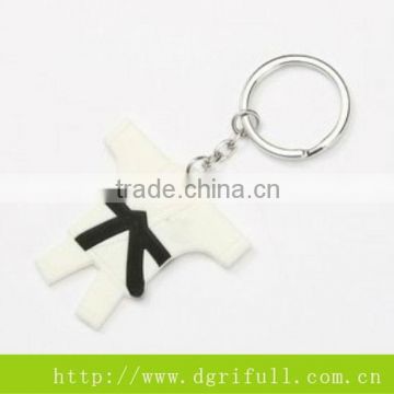 silicone badminton shape sports keychain