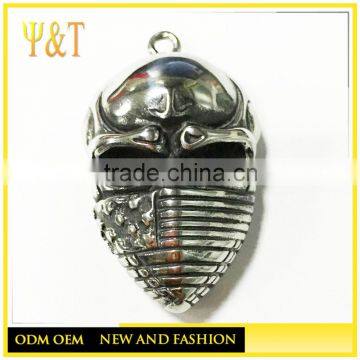 China Factory American Flag Mask Face Skull Pendants Necklaces, Best Seller Stainless Steel Casting Skull Biker Pendants (HS-84)