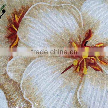 SMM04 foshan decorative glass flower mosaic pattern for outdoor wall