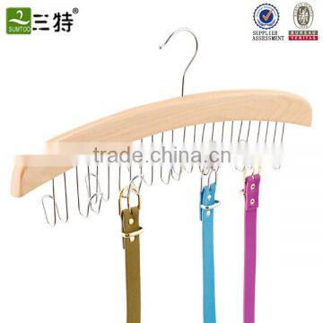 Natural Hardwood 24 Ties organizer Wooden Rotating Tie Hanger