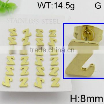 Wholesale latest letter Z gold earring designs