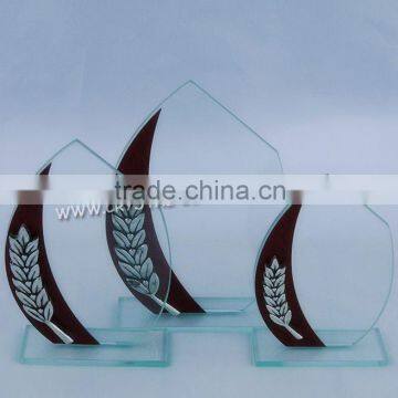 Engraving Glass Award Trophy for Sports Honor Souvenirs in 2015 hot selling glass awards trophy wholesale