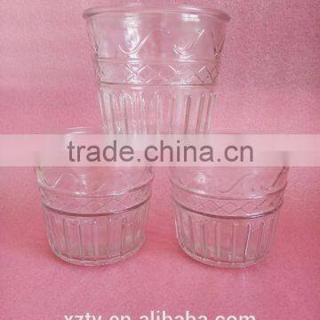 mini white empty decorative glass flowerpot