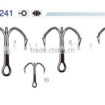 2016 Wholesale stainless steel treble hook high quality strong fishing hook