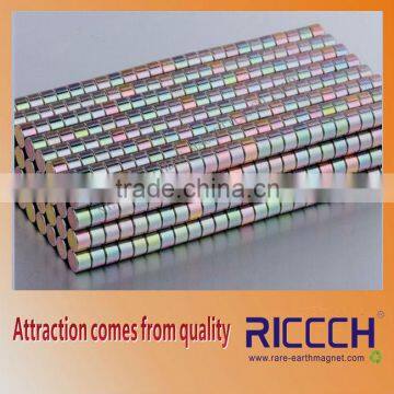 Strong small cylinder magnet discs plating with Color-Zinc