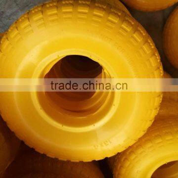 Top Quality Competitive Price Yellow Color Flat Free 13x4 pu Foam Tyre 4.00-6 photo-2