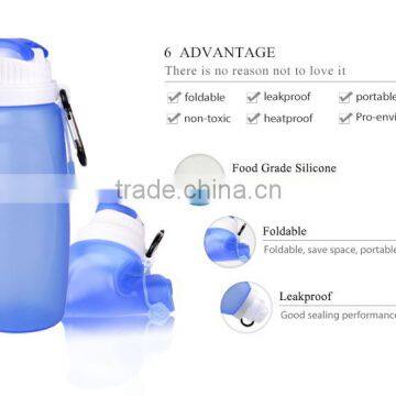 100% Bpa Free Reusable Drink Containers Collasipble Silicone Kids Water Bottles photo-5