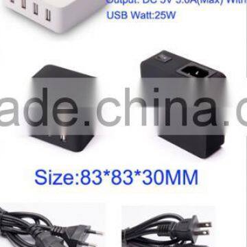 Home Appliance Portable Mini Multi 4 Usb Port Wall Charger for Phone photo-2