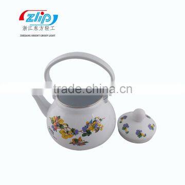 1.5L Pearl Shape Good Quality Enamel Tea Kettle Decorated photo-3