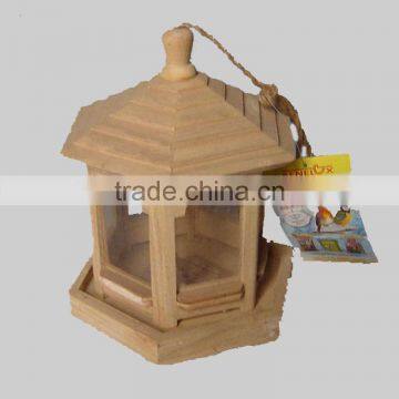 New Unfinished Bird Feeder , Custom Wooden Bird House With Hanging photo-4