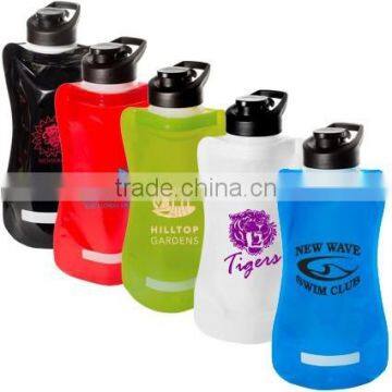 850ml Big Mouth Carabiner Cap Foldable Water Bottle