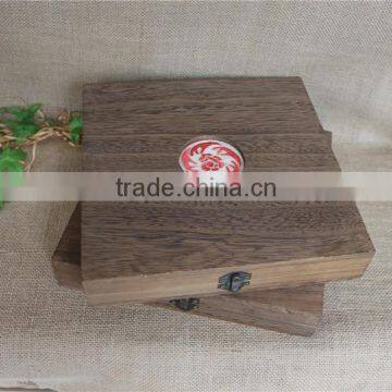 Square Vintage Lightweight Decorative Wooden Remote Storage Box photo-2