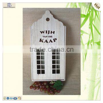 Silk Printing Window Cutting House Shaped Wine Box photo-2
