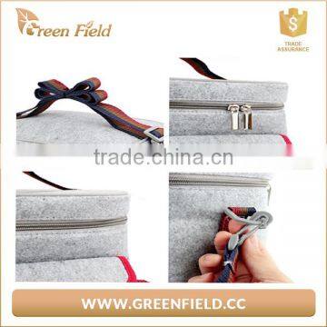 Grey Felt Adjustable Recycled Lunch Bag Picnic Cooler Bag With Zipper photo-5