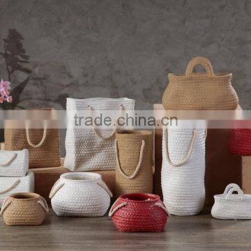 2016 Newest Funny Bag Shaped Stoneware Type for Garden Decoration Flower Pot/flower Plants photo-2