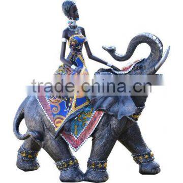 Table Decorations Resin Fabric African Lady on Elephant Gifts photo-3