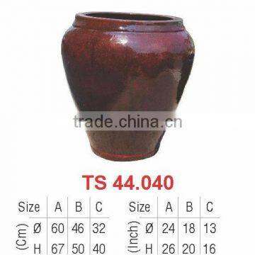 Viet Nam Oxblood clay ceramic flower pot